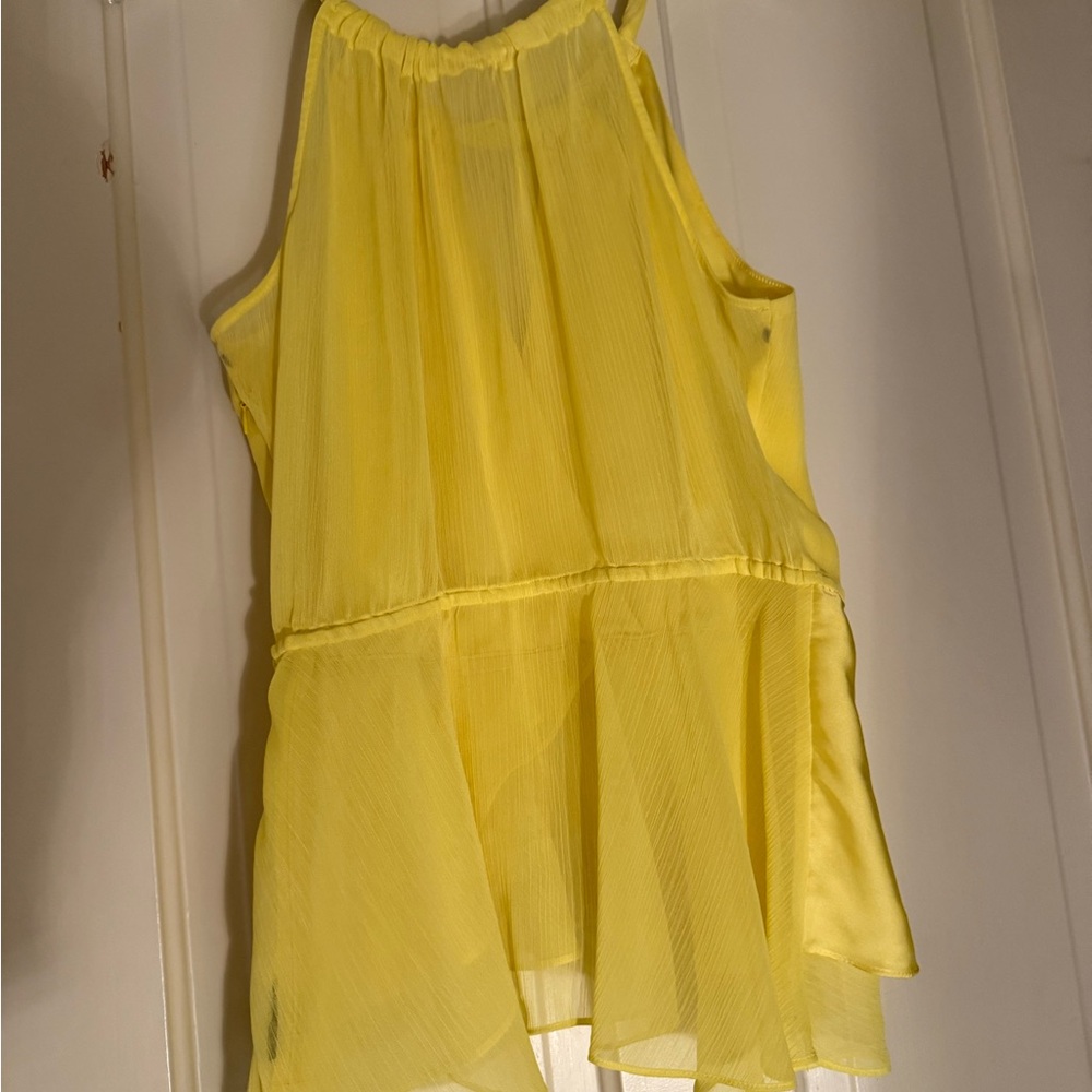Yellow Sleeveless Ruffle Top - Picture 2 of 4